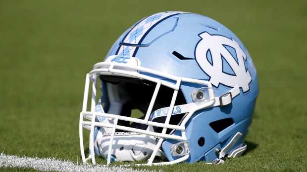 UNC football helmet